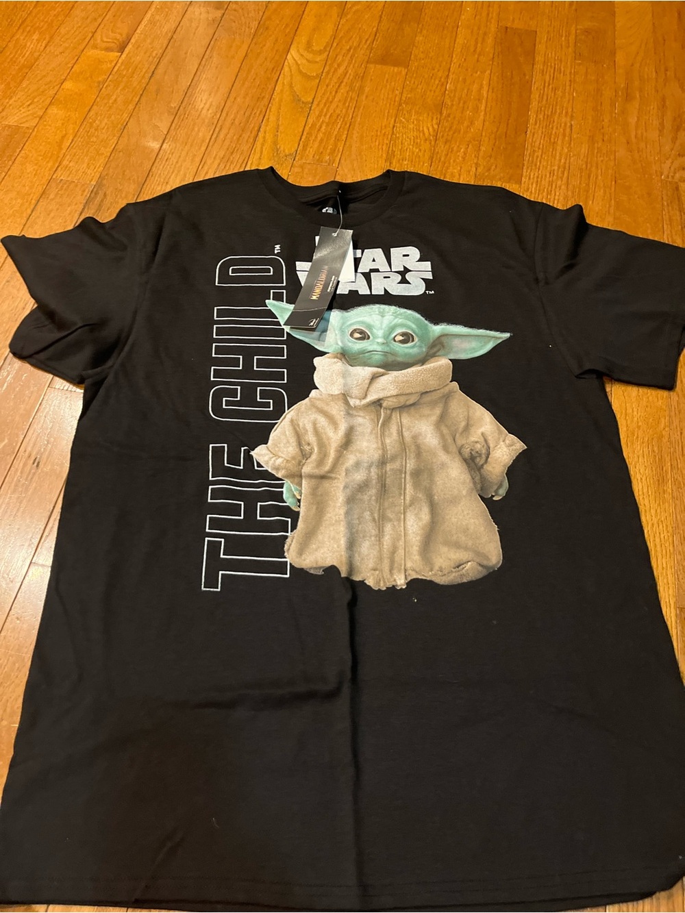 Star Wars Black Tee with Grogu Front Graphic and 'The Child' Text